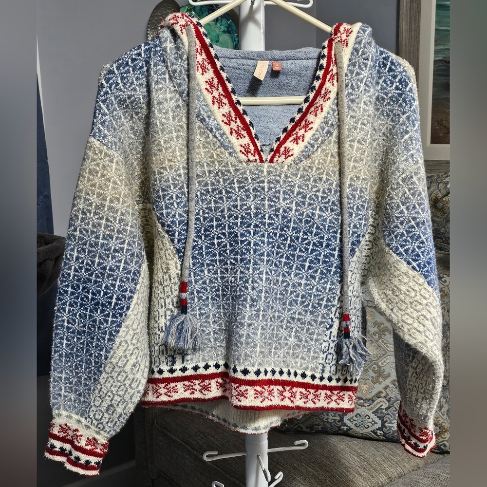 Anthropologie Pilcro Abstract Hoodie Sweater Size XS